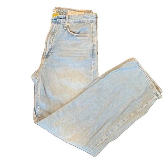 Rag & Bone Logan Mid Rise-Wide Leg Jeans–Light Wash Denim-Cotton Blend–Womens-27 - Picture 1 of 8